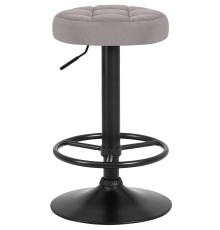 Табурет барный DOBRIN BRUNO BLACK, серый велюр (MJ9-75)