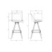 Набор 2 шт Стул полубарный DOBRIN RONNI, ножки светлый бук, черный (B-03)