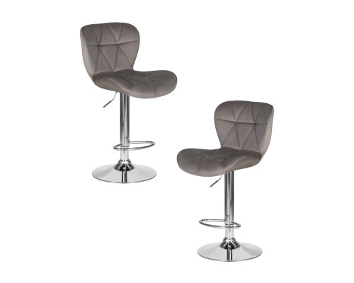 Набор 2 шт Стул барный DOBRIN BARNY, серый велюр (MJ9-75)