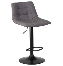 Стул барный DOBRIN TAILOR BLACK, серая ткань (188-55)