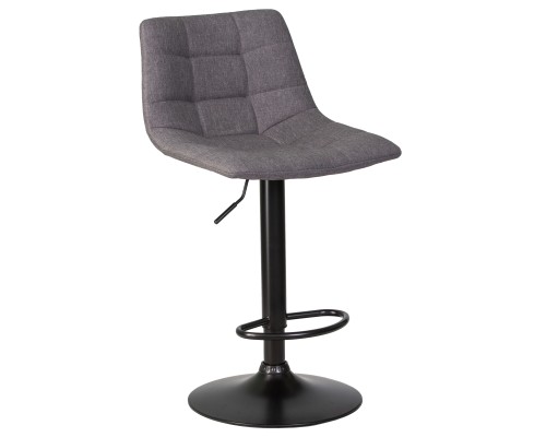 Стул барный DOBRIN TAILOR BLACK, серая ткань (188-55)