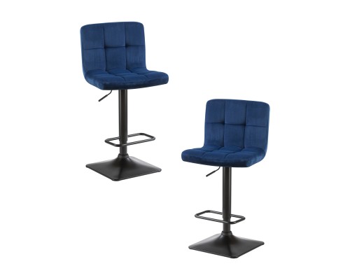 Набор 2 шт Стул барный DOBRIN DOMINIC, синий велюр (MJ9-117)