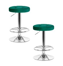 Набор 2 шт Табурет барный DOBRIN BRUNO, зеленый велюр (MJ9-88)