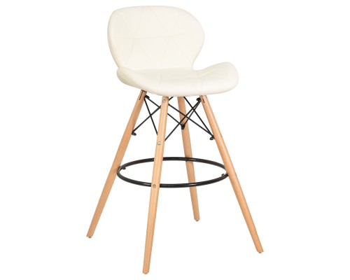 Стул барный DOBRIN BUTTERFLY BAR, ножки светлый бук, цвет кремовый