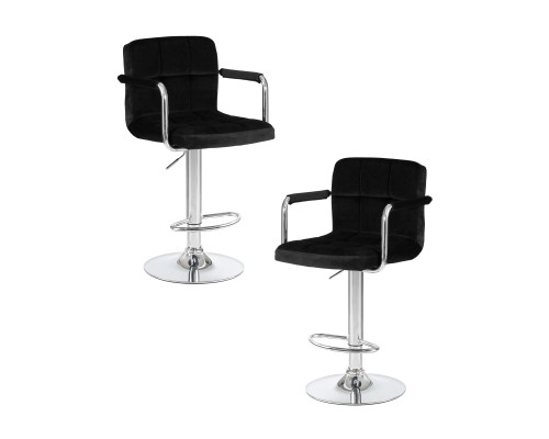 Набор 2 шт Стул барный DOBRIN KRUGER ARM, черный велюр (MJ9-101)