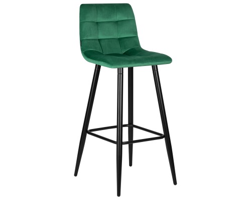 Стул барный DOBRIN NICOLE, черные матовые ножки, зелёный велюр (108-64)