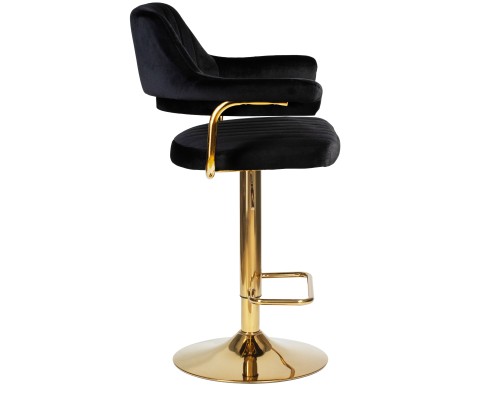 Стул барный DOBRIN CHARLY GOLD, черный велюр (MJ9-101)