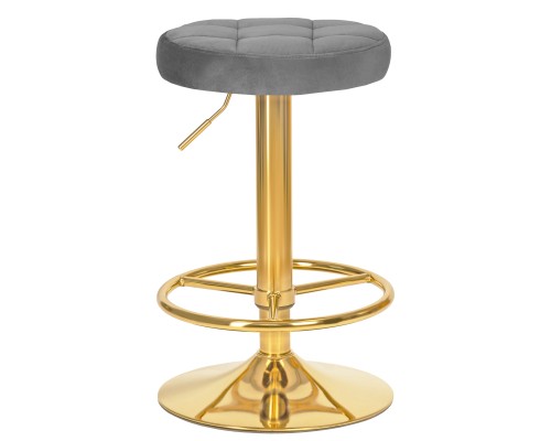 Набор 2 шт Табурет барный DOBRIN BRUNO GOLD, серый велюр (MJ9-75)