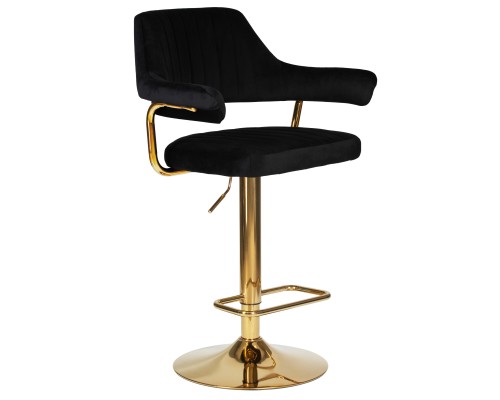 Стул барный DOBRIN CHARLY GOLD, черный велюр (MJ9-101)