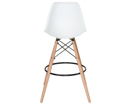 Стул барный DOBRIN DSW BAR, ножки светлый бук, цвет сиденья белый (W-02)