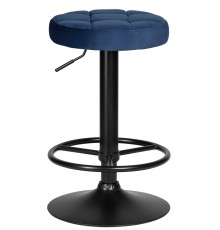 Табурет барный DOBRIN BRUNO BLACK, синий велюр (MJ9-117)