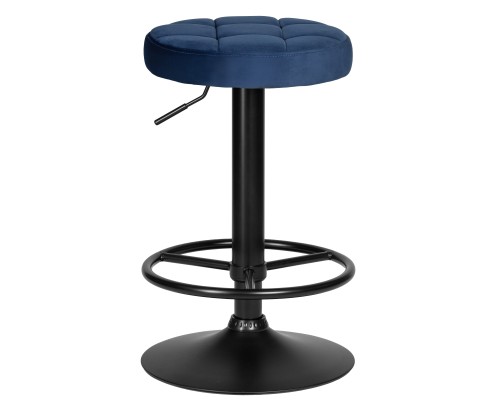 Табурет барный DOBRIN BRUNO BLACK, синий велюр (MJ9-117)
