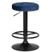 Табурет барный DOBRIN BRUNO BLACK, синий велюр (MJ9-117)
