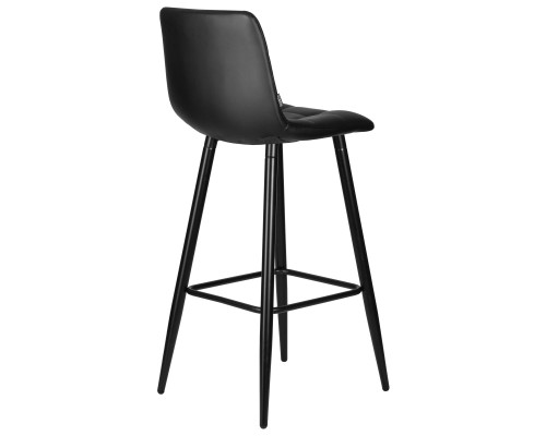 Набор 2 шт Стул барный DOBRIN NICOLE, черные матовые ножки, черная экокожа (P-01)