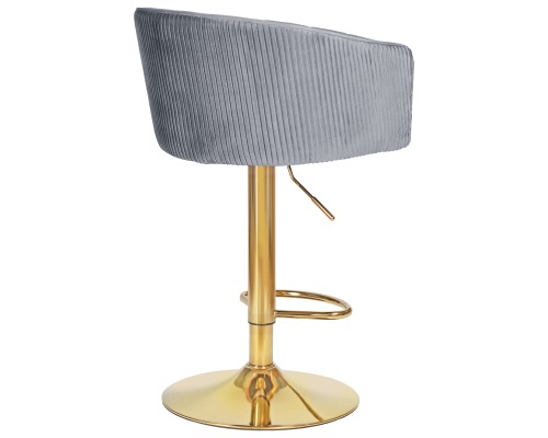 Стул барный DOBRIN DARCY GOLD, серый велюр (1922-19)