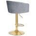 Стул барный DOBRIN DARCY GOLD, серый велюр (1922-19)