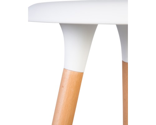 Табурет барный DOBRIN ROYCE, ножки светлый бук, цвет белый (W-02)