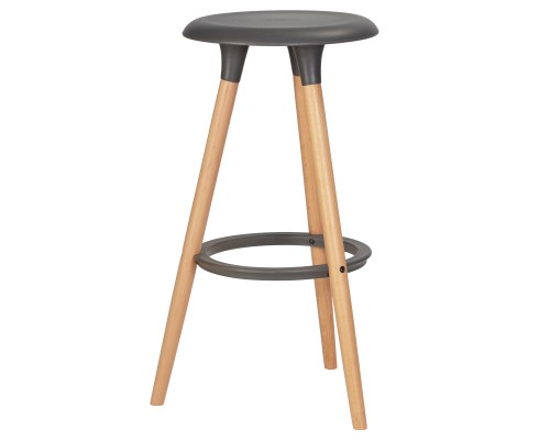 Табурет барный DOBRIN ROYCE, ножки светлый бук, цвет темно-серый (GR-04)