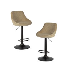 Набор 2 шт Стул барный DOBRIN LOGAN BLACK, мокко велюр (MJ9-9)