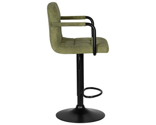 Набор 2 шт Стул барный DOBRIN KRUGER ARM BLACK, зеленый вельвет (LAR-E2041-7)