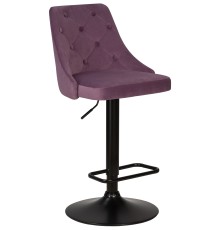Стул барный DOBRIN JOSEPH BLACK, пудрово-сиреневый велюр (MJ9-52)