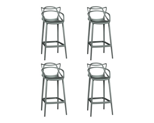 Набор 4 шт Стул барный DOBRIN MASTERS BAR, тёмно-серый (GR-04)