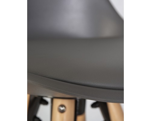 Стул полубарный DOBRIN RONNI, ножки светлый бук, тёмно-серый (GR-04)