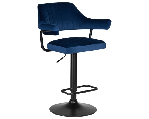 Набор 2 шт Стул барный DOBRIN CHARLY BLACK, синий велюр (MJ9-117)