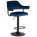 Набор 2 шт Стул барный DOBRIN CHARLY BLACK, синий велюр (MJ9-117)