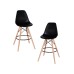 Набор 2 шт Стул барный DOBRIN DSW BAR, ножки светлый бук, цвет сиденья чёрный (B-03)