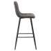 Стул барный DOBRIN NICOLE, черные матовые ножки, серая антрацитовая винтажная экокожа (RU-08)