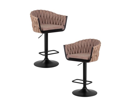 Набор 2 шт Стул барный DOBRIN LEON, коричневая ткань (LAR 275-3)