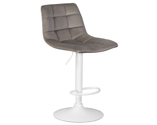 Набор 2 шт Стул барный DOBRIN TAILOR WHITE, серый велюр (MJ9-75)