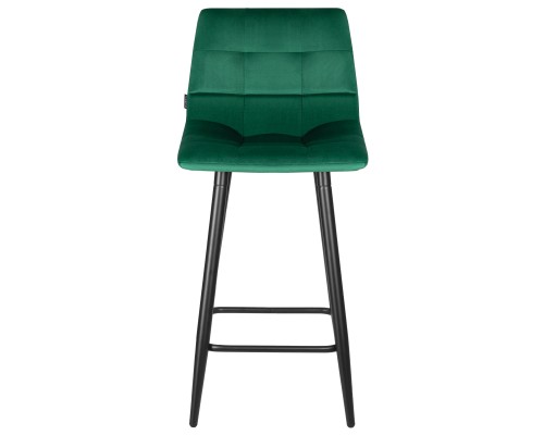 Набор 2 шт Стул полубарный DOBRIN OLIVIA, черные матовые ножки, зелёный велюр (108-64)