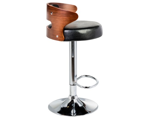 Стул барный DOBRIN FRED, коричневое дерево, чёрный