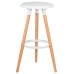 Табурет барный DOBRIN ROYCE, ножки светлый бук, цвет белый (W-02)