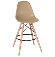 Стул барный DOBRIN DSW BAR, ножки светлый бук, цвет сиденья бежевый (GR-03)