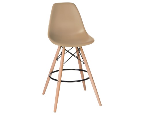 Стул барный DOBRIN DSW BAR, ножки светлый бук, цвет сиденья бежевый (GR-03)