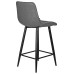 Набор 2 шт Стул полубарный DOBRIN OLIVIA, черные матовые ножки, серая антрацитовая винтажная экокожа (RU-08)