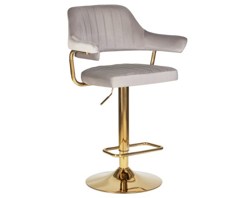 Набор 2 шт Стул барный DOBRIN CHARLY GOLD, серый велюр (MJ9-75)