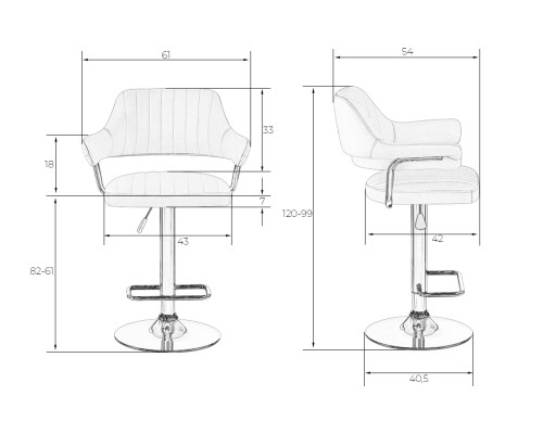 Набор 2 шт Стул барный DOBRIN CHARLY, чёрный
