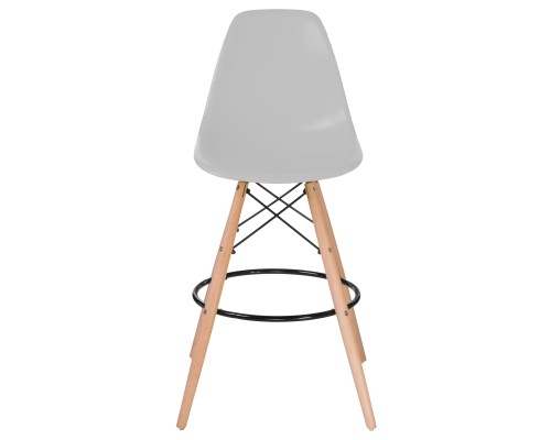 Стул барный DOBRIN DSW BAR, ножки светлый бук, цвет сиденья светло-серый (GR-01)