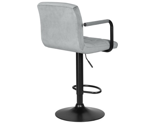 Набор 2 шт Стул барный DOBRIN KRUGER ARM BLACK, серый велюр (MJ9-75)