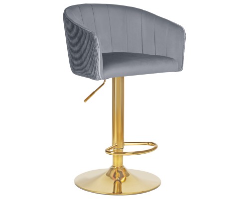 Стул барный DOBRIN DARCY GOLD, серый велюр (1922-19)