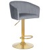 Стул барный DOBRIN DARCY GOLD, серый велюр (1922-19)