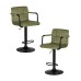 Набор 2 шт Стул барный DOBRIN KRUGER ARM BLACK, зеленый вельвет (LAR-E2041-7)