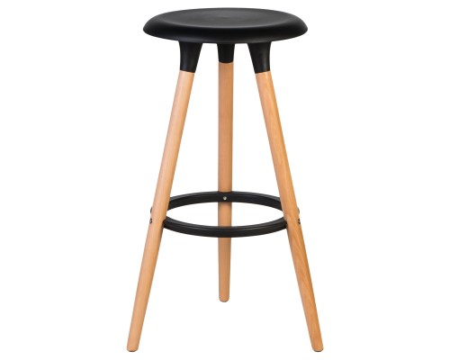Набор 4 шт Табурет барный DOBRIN ROYCE, ножки светлый бук, цвет чёрный (B-03)