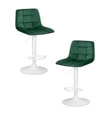 Набор 2 шт Стул барный DOBRIN TAILOR WHITE, зеленый велюр (MJ9-88)