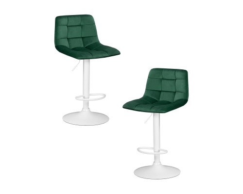 Набор 2 шт Стул барный DOBRIN TAILOR WHITE, зеленый велюр (MJ9-88)