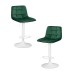 Набор 2 шт Стул барный DOBRIN TAILOR WHITE, зеленый велюр (MJ9-88)
